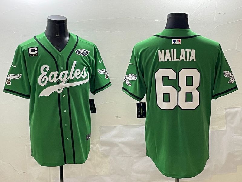 Men Philadelphia Eagles #68 Mailata Green three generations Jointly Name 2025 Nike Limited NFL Jersey style 2